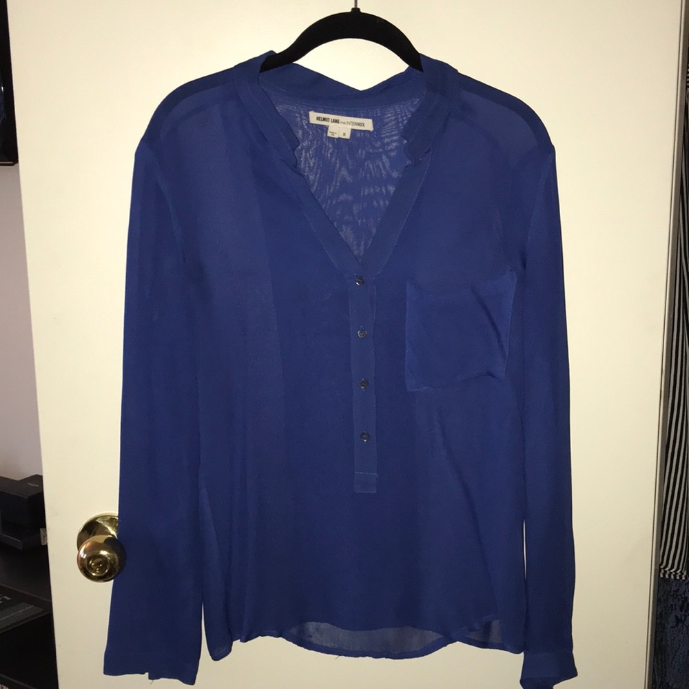Helmet Lang blue blouse